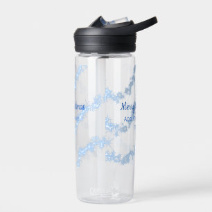 Blaue Weihnachtslieder mit glänzenden Glitzer trag Trinkflasche