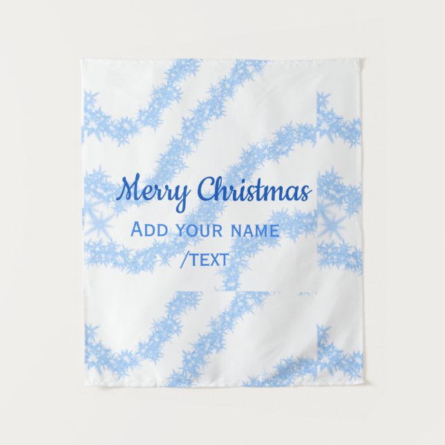 Blaue Weihnachtslieder mit glänzenden Glitzer trag Wandteppich (Vorderseite)