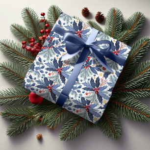 Blaue Weihnachtspattern #17 ID1009 Geschenkpapier