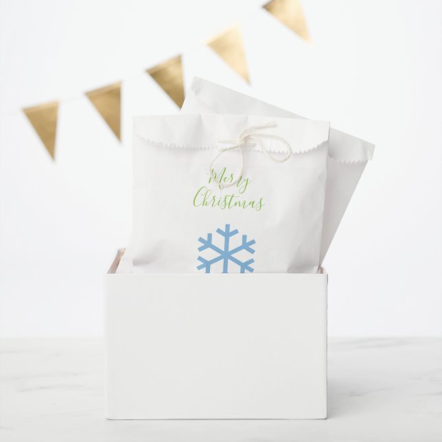 Blaue Weihnachtsschneeflocke Geschenktütchen (Party)