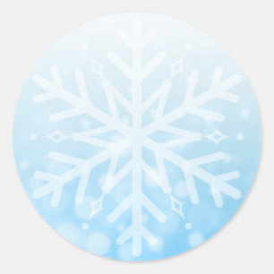 Blaue Weihnachtsschneeflocke Runder Aufkleber