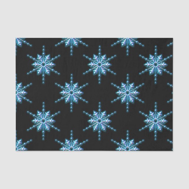 Blaue Weihnachtsschneeflocke Seidenpapier (Vorderseite)