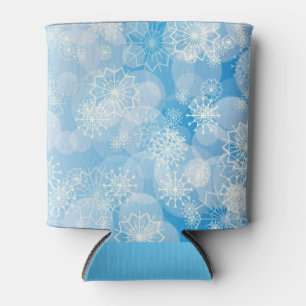 Blaue Weihnachtsschneeflocken Dosenkühler
