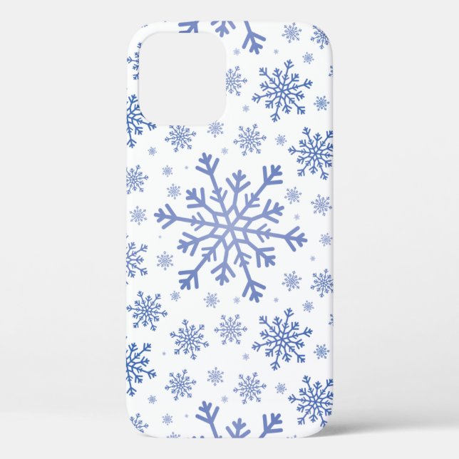  Blaue Weihnachtsschneeflocken im Winter Weiß Case-Mate iPhone Hülle (Rückseite)