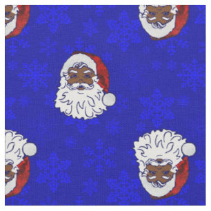 Blaue Weihnachtsschneeflocken Stoff
