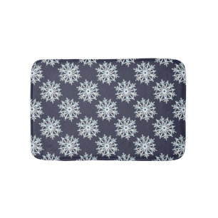 Blaue Weihnachtsschneeflocken, Winter Blizzard Pat Badematte