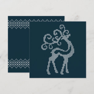 Blaue Weihnachtsstickerei Rentiere Saisondesign