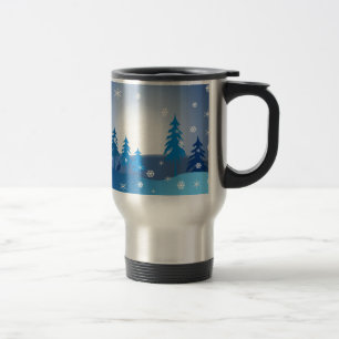 Blaue Weihnachtsszene Reisebecher