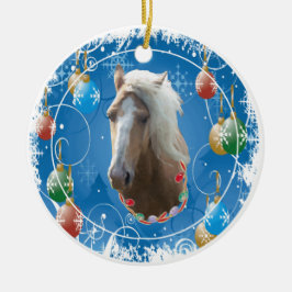 Blaue Weihnachtsverzierung Keramik Ornament