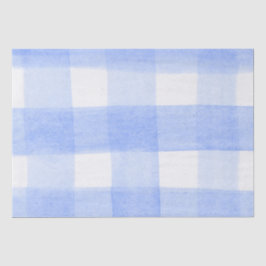 Blaue Weiß Gingham-Karo Seidenpapier