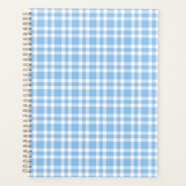 Blaue Weiß Karomuster Planer (Vorderseite)