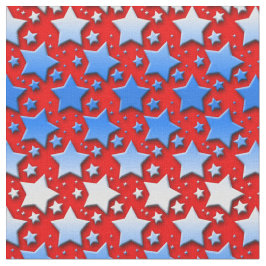 Blaue Weiß-Sterne auf Rot Stoff