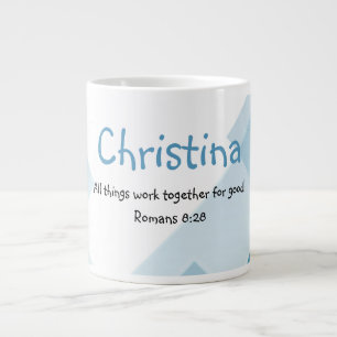 Blaue Weiße Abstrakte Kunst Inspirierender Bibelve Jumbo-Tasse