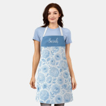 Blaue weiße Aquarell-Blumenmuster mit individuelle