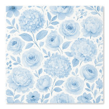 Blaue weiße Aquarell-Blumenmuster
