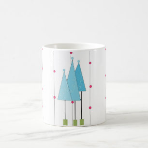 Blaue Weiße Bäume Kaffeetasse