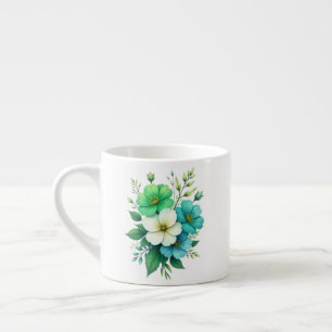 Blaue Weiße Blumen Bouquet-57453 Espressotasse