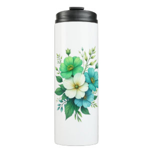 Blaue Weiße Blumen Bouquet-57453 Thermosbecher