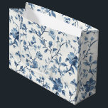 Blaue Weiße Blumen Hochzeitsdusche Große Geschenktüte<br><div class="desc">Blaue Weiße Blumen Hochzeitsdusche</div>