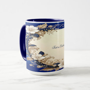 Blaue Weiße Blumen-Tasse Tasse