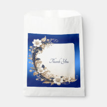 Blaue weiße Blumenverzierung Gefallen Tasche