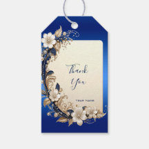 Blaue Weiße Blumenverzierung Geschenkkarte