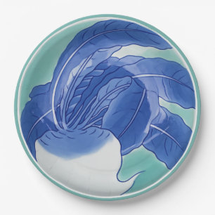 Blaue Weiße Celadon Chinoiserie Rüben-Fälschung-Po Pappteller