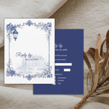 Blaue Weiße Chinoiserie-Gartenhochzeit