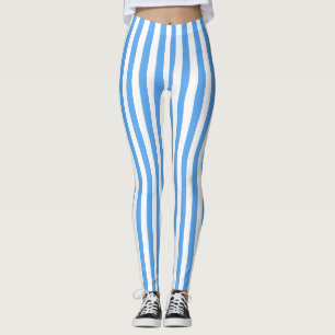 Blaue weiße Farbmoderne elegante Schablone Leggings