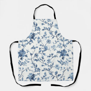 Blaue Weiße Florale Hochzeitsdusche Schürze