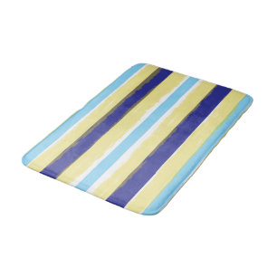 Blaue Weiße Gelbe Sommerstreifen Badematte