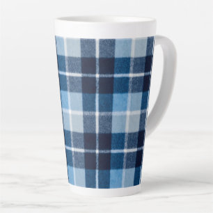 Blaue Weiße Gemütliche Karierte Flanell Milchtasse