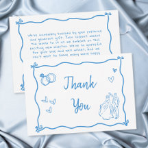 Blaue weiße handgezeichnete Herz Hochzeit Whimsica