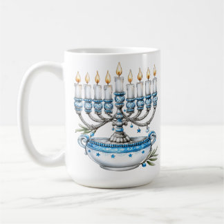 BLAUE & WEISSE HANUKKA-THEMENARTIKEL KAFFEETASSE