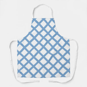 Blaue weiße Harlekin-Diamant-Streifenmuster Schürze