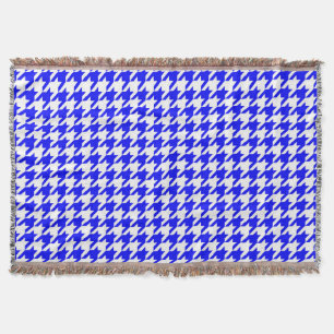 Blaue weiße Houndstooth-Karo Decke