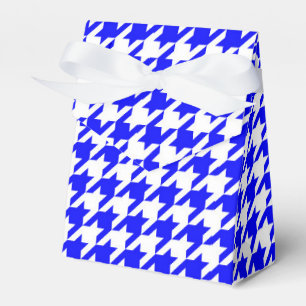 Blaue weiße Houndstooth Karo Geschenkschachtel