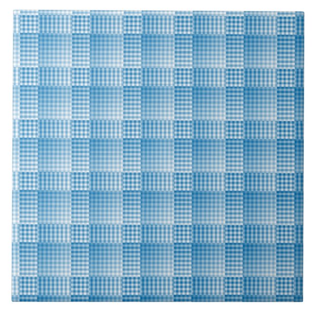 Blaue weiße Kacheln abstraktes Muster (Vorderseite)