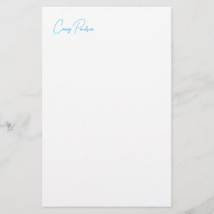 Blaue Weiße Kalligrafie Ihres Namens Eindeutig Min Briefpapier