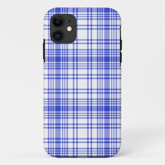 Blaue weiße karierte 2 Case-Mate iPhone hülle (Rückseite)
