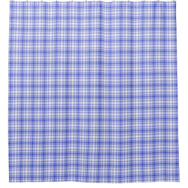 Blaue weiße karierte 2 duschvorhang (Vorderseite)