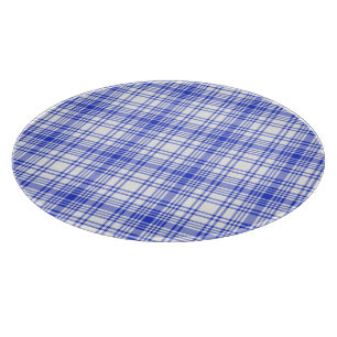 Blaue weiße karierte 2 schneidebrett