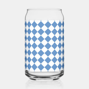 Blaue Weiße Karo-Diamant-Muster Dosenglas