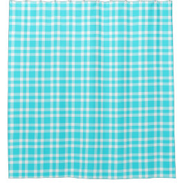 Blaue weiße Karo-Muster Duschvorhang