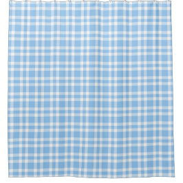 Blaue weiße Karo-Muster Duschvorhang