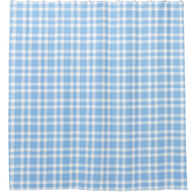 Blaue weiße Karo-Muster Duschvorhang (Vorderseite)
