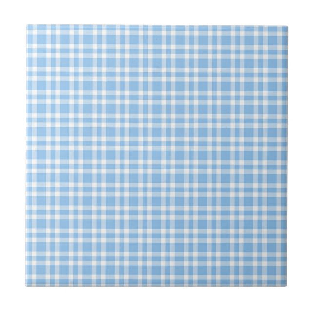 Blaue weiße Karo-Muster Fliese (Vorderseite)