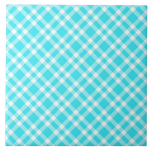 Blaue weiße Karo-Muster Fliese