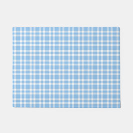 Blaue weiße Karo-Muster Fußmatte