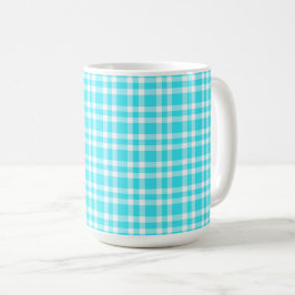 Blaue weiße Karo-Muster Kaffeetasse